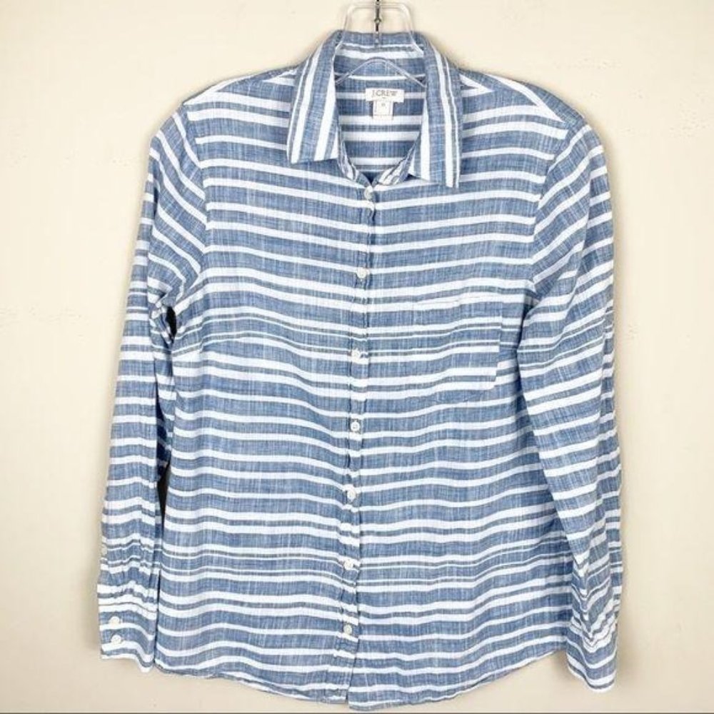 J.Crew Women's Striped Button Down 100% Cotton